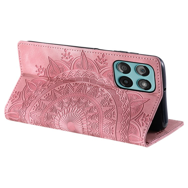 Style-010 For Motorola Edge 60 Fusion 5G Case Magnetic Closing Leather Phone Cover Pattern Imprinted - Rose Gold