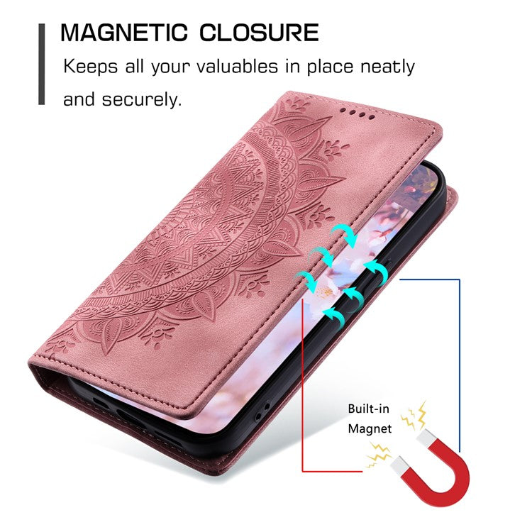 Style-010 For Motorola Edge 60 Fusion 5G Case Magnetic Closing Leather Phone Cover Pattern Imprinted - Rose Gold