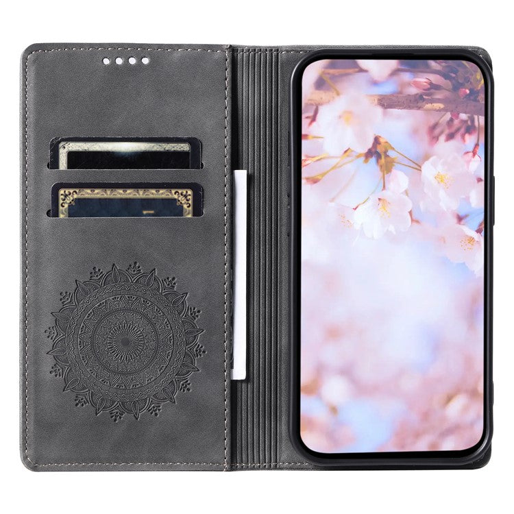 Style-010 For Motorola Edge 60 Fusion 5G Case Magnetic Closing Leather Phone Cover Pattern Imprinted - Grey