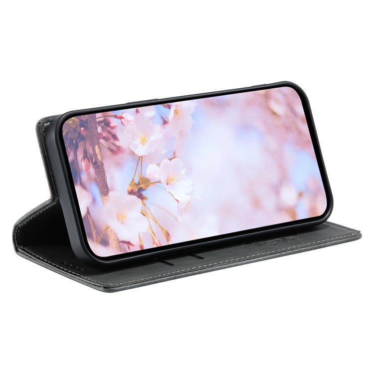Style-010 For Motorola Edge 60 Fusion 5G Case Magnetic Closing Leather Phone Cover Pattern Imprinted - Grey