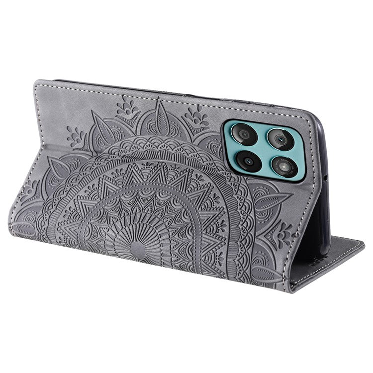 Style-010 For Motorola Edge 60 Fusion 5G Case Magnetic Closing Leather Phone Cover Pattern Imprinted - Grey