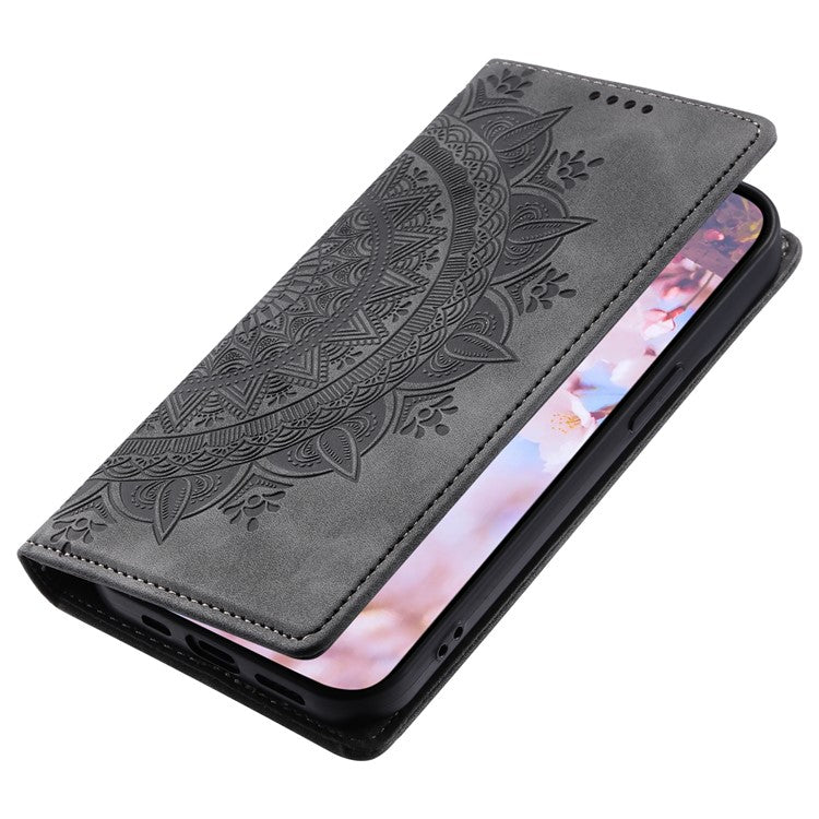 Style-010 For Motorola Edge 60 Fusion 5G Case Magnetic Closing Leather Phone Cover Pattern Imprinted - Grey