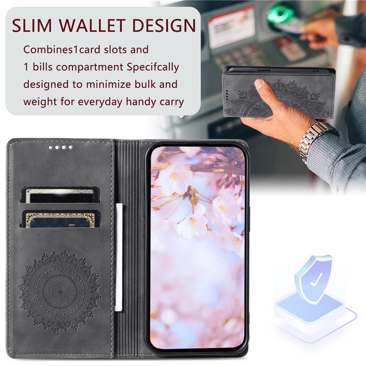 Style-010 For Motorola Edge 60 Fusion 5G Case Magnetic Closing Leather Phone Cover Pattern Imprinted - Grey
