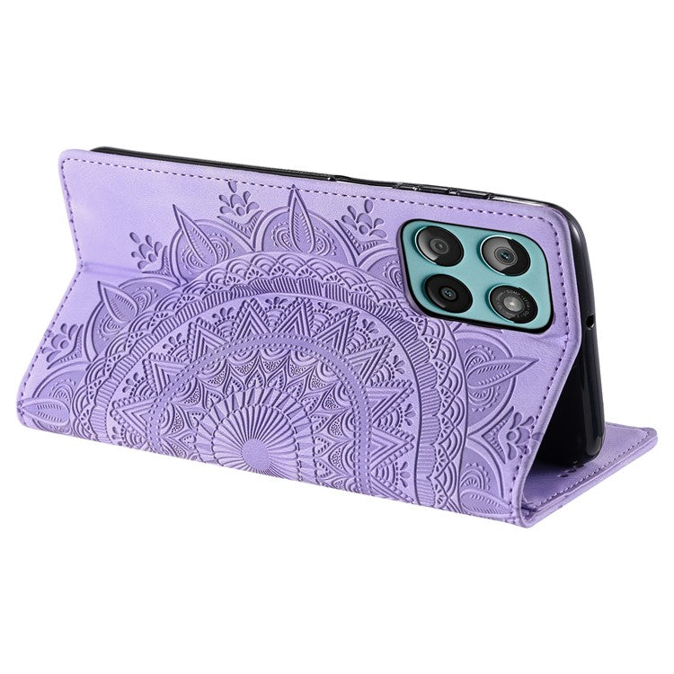 Style-010 For Motorola Edge 60 Fusion 5G Case Magnetic Closing Leather Phone Cover Pattern Imprinted - Purple