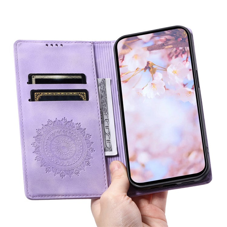 Style-010 For Motorola Edge 60 Fusion 5G Case Magnetic Closing Leather Phone Cover Pattern Imprinted - Purple