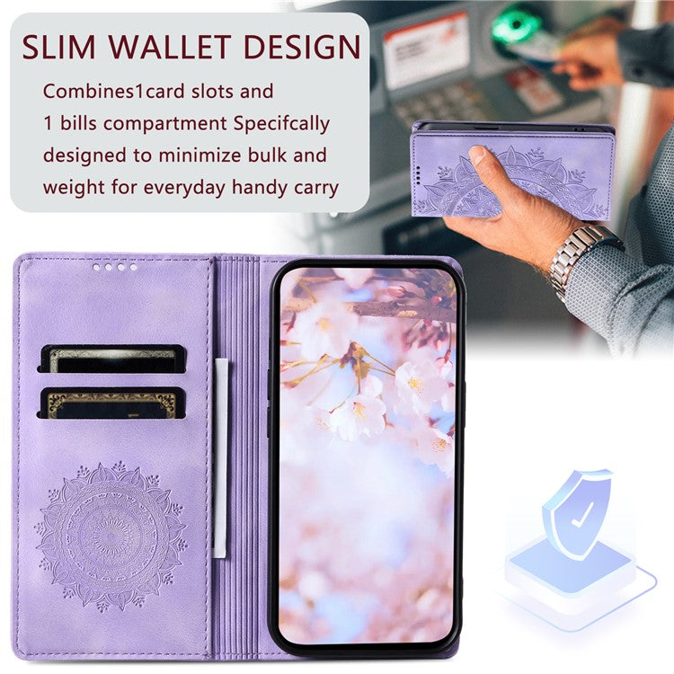 Style-010 For Motorola Edge 60 Fusion 5G Case Magnetic Closing Leather Phone Cover Pattern Imprinted - Purple