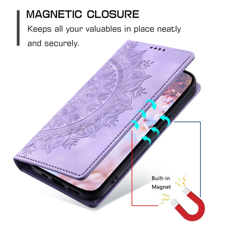 Style-010 For Motorola Edge 60 Fusion 5G Case Magnetic Closing Leather Phone Cover Pattern Imprinted - Purple