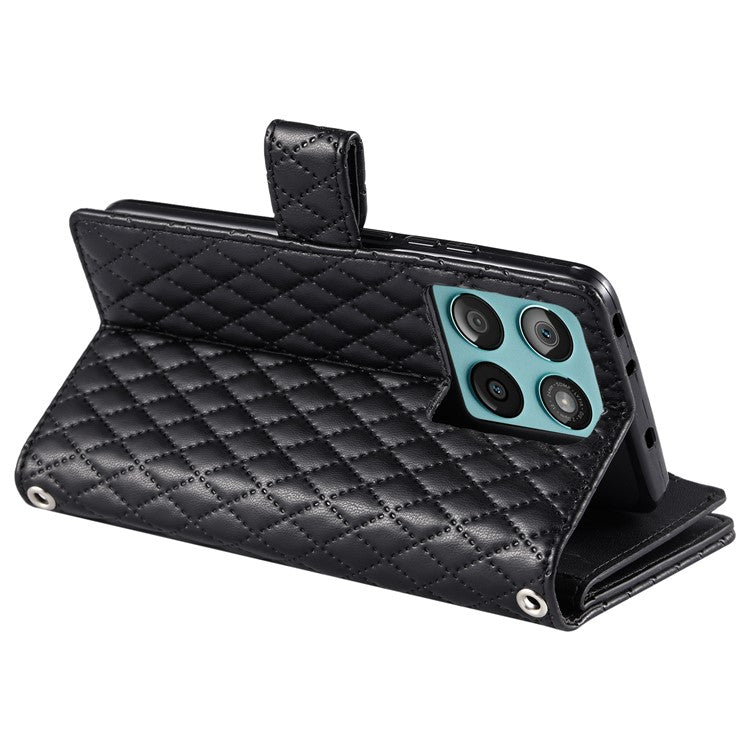 Style 012 for Motorola Edge 60 Fusion 5G Case Zipper Pocket Glitter Leather Phone Cover - Black