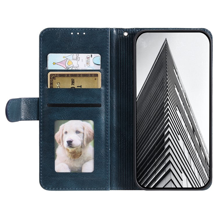 013 Style For Motorola Edge 60 Fusion 5G Case PU Leather Anti-Fall Phone Cover with 6 Card Slots - Blackish Green
