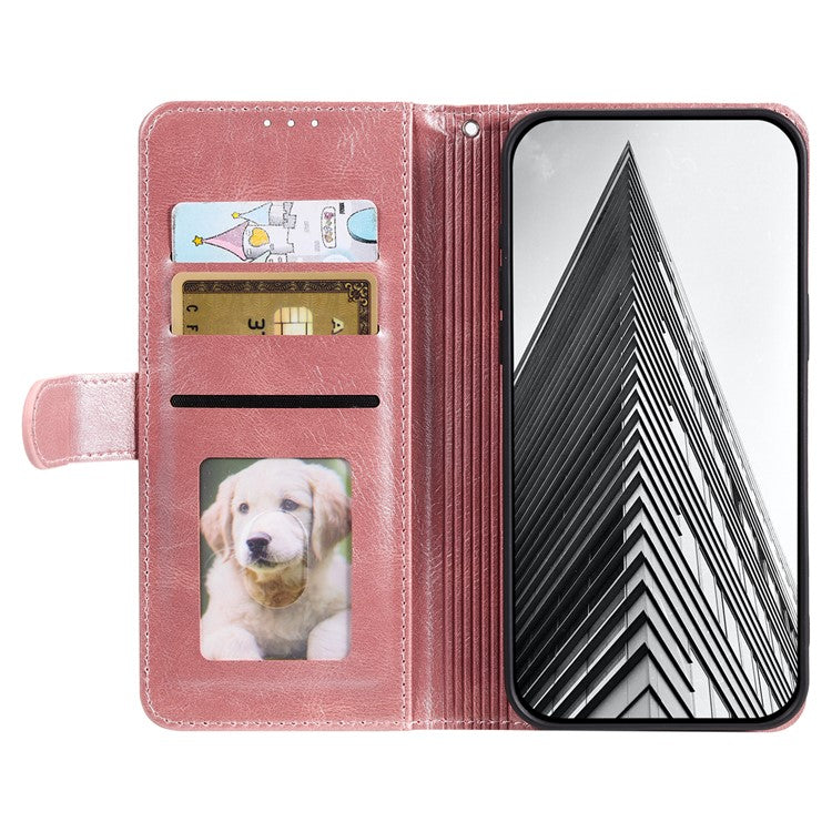 013 Style For Motorola Edge 60 Fusion 5G Case PU Leather Anti-Fall Phone Cover with 6 Card Slots - Rose Gold