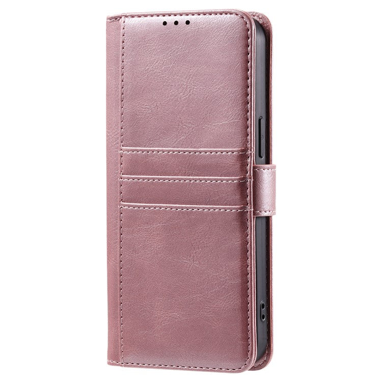 013 Style For Motorola Edge 60 Fusion 5G Case PU Leather Anti-Fall Phone Cover with 6 Card Slots - Rose Gold