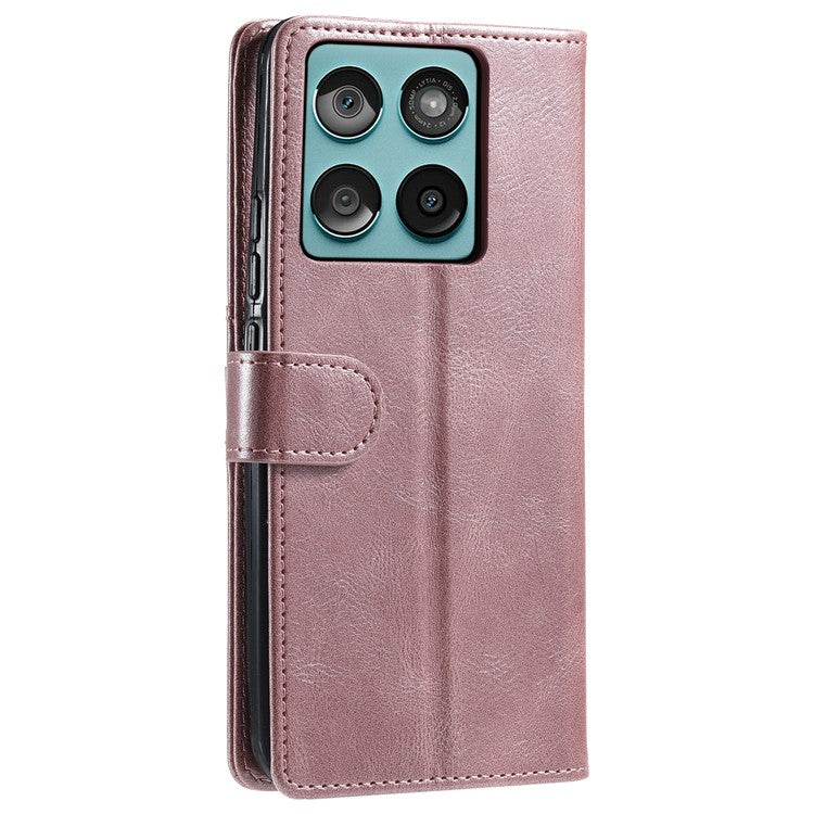 013 Style For Motorola Edge 60 Fusion 5G Case PU Leather Anti-Fall Phone Cover with 6 Card Slots - Rose Gold