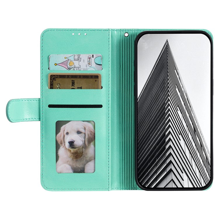 013 Style For Motorola Edge 60 Fusion 5G Case PU Leather Anti-Fall Phone Cover with 6 Card Slots - Mint Green