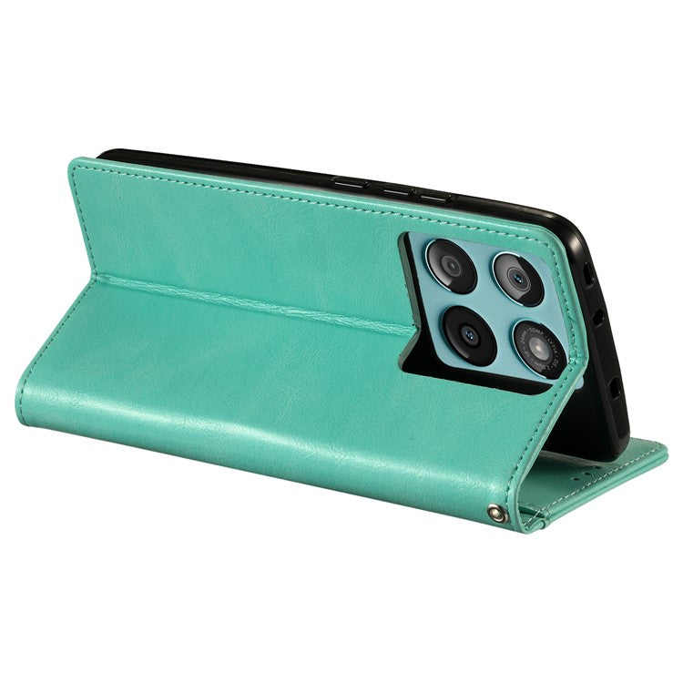 013 Style For Motorola Edge 60 Fusion 5G Case PU Leather Anti-Fall Phone Cover with 6 Card Slots - Mint Green