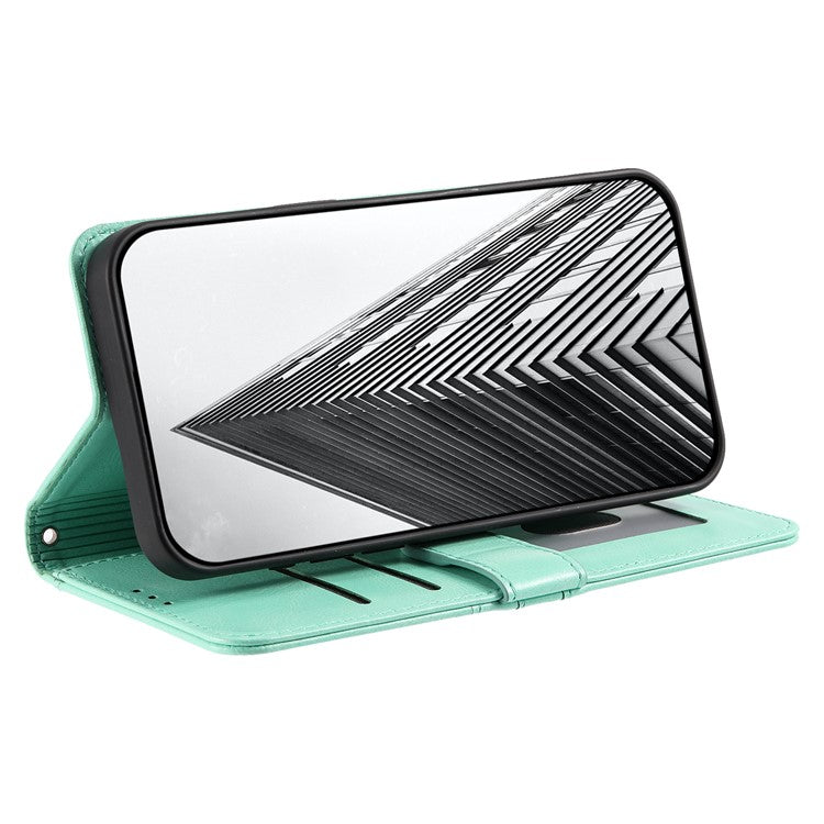 013 Style For Motorola Edge 60 Fusion 5G Case PU Leather Anti-Fall Phone Cover with 6 Card Slots - Mint Green