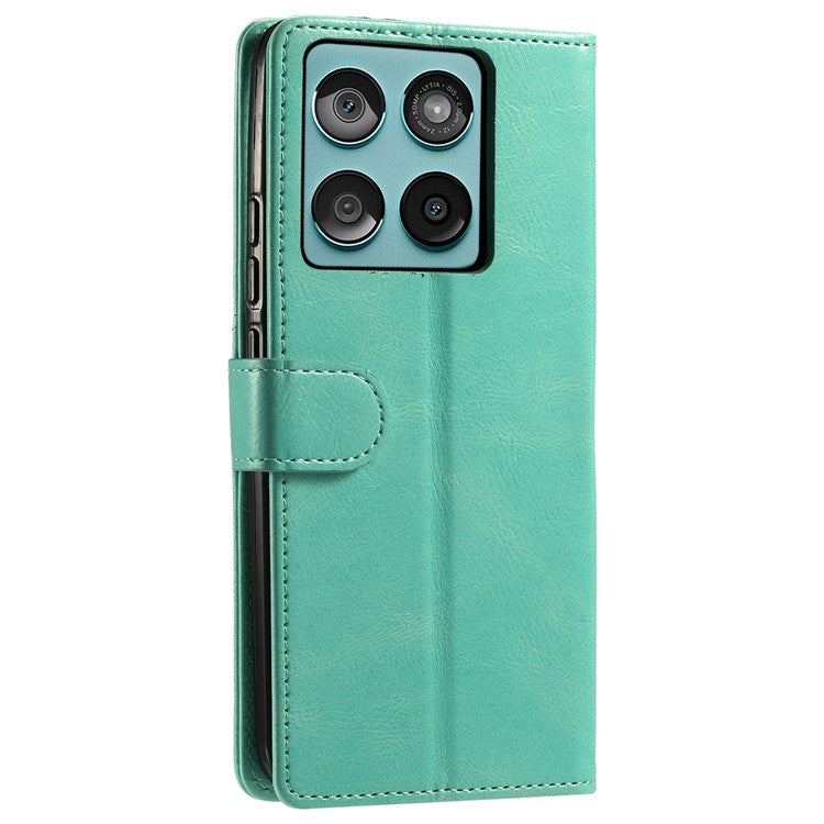 013 Style For Motorola Edge 60 Fusion 5G Case PU Leather Anti-Fall Phone Cover with 6 Card Slots - Mint Green