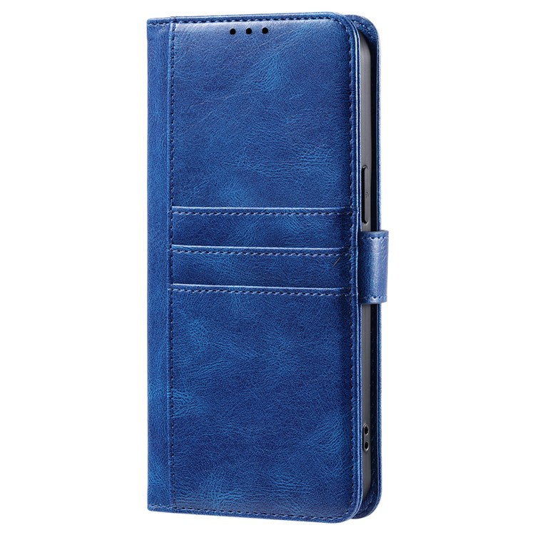 013 Style For Motorola Edge 60 Fusion 5G Case PU Leather Anti-Fall Phone Cover with 6 Card Slots - Blue