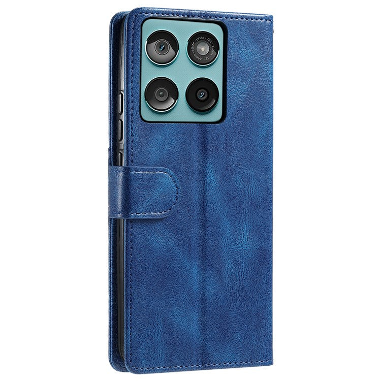 013 Style For Motorola Edge 60 Fusion 5G Case PU Leather Anti-Fall Phone Cover with 6 Card Slots - Blue