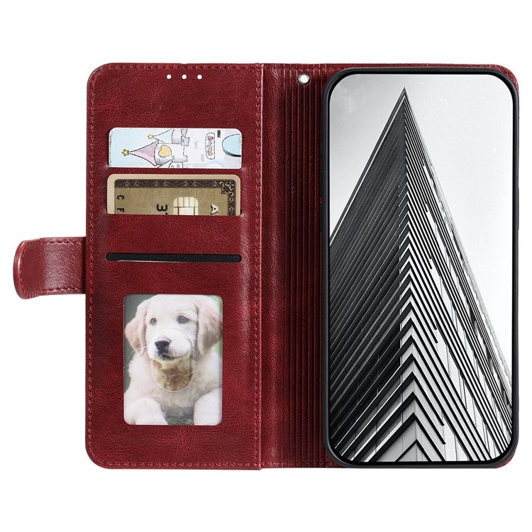 013 Style For Motorola Edge 60 Fusion 5G Case PU Leather Anti-Fall Phone Cover with 6 Card Slots - Wine Red