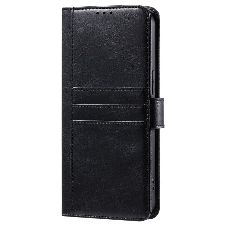 013 Style For Motorola Edge 60 Fusion 5G Case PU Leather Anti-Fall Phone Cover with 6 Card Slots - Black