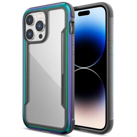 DEFENSE For iPhone 14 Pro Max Anti-bacteria PC+TPU+Aluminum Alloy Phone Case Crystal Clear Drop-proof Back Cover - Multi-color