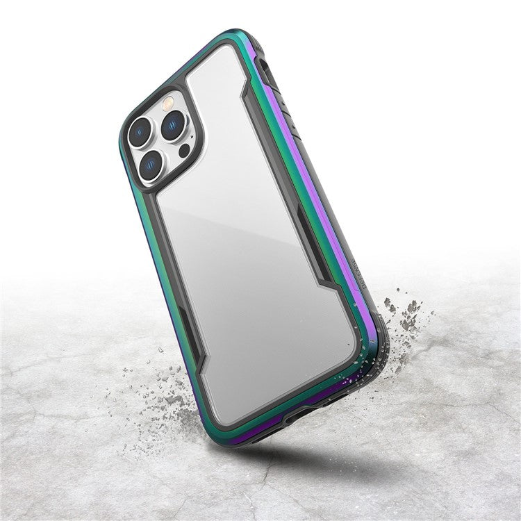 DEFENSE For iPhone 14 Pro Max Anti-bacteria PC+TPU+Aluminum Alloy Phone Case Crystal Clear Drop-proof Back Cover - Multi-color
