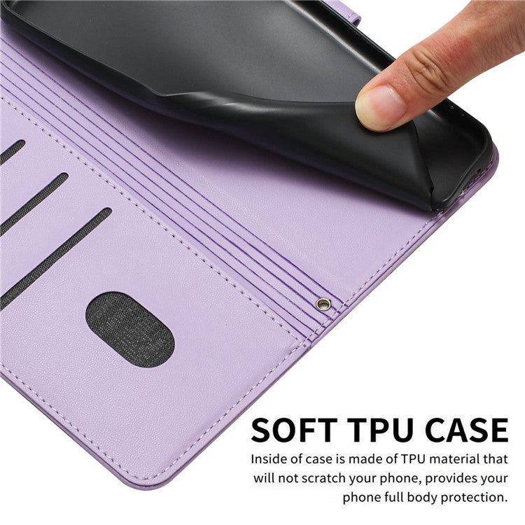 Wallet Case for Motorola Edge 60 Fusion 5G / Edge (2025) 5G Cats Imprint Leather Phone Cover with Strap - Purple