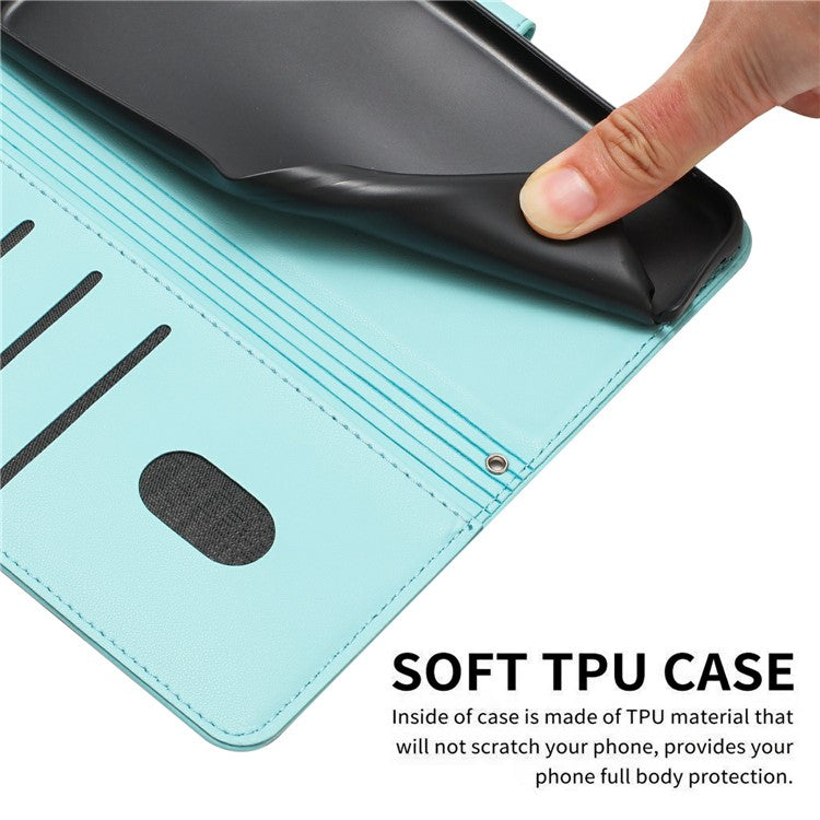 Wallet Case for Motorola Edge 60 Fusion 5G / Edge (2025) 5G Cats Imprint Leather Phone Cover with Strap - Green