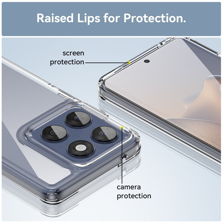 For Motorola Edge 60 5G / 60 Fusion 5G Case TPU + Acrylic Protective Clear Phone Cover - Transparent