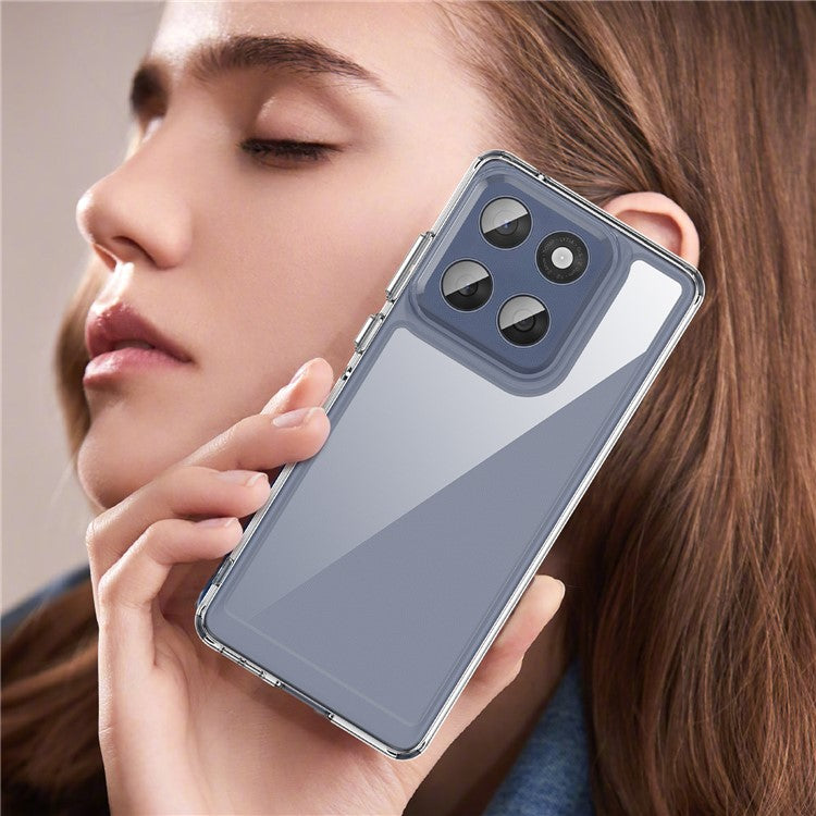 For Motorola Edge 60 5G / 60 Fusion 5G Case TPU + Acrylic Protective Clear Phone Cover - Transparent