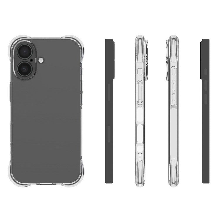 For iPhone 17 TPU Phone Case Non Slip Transparent Mobile Phone Cover