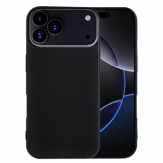 For iPhone 17 Pro TPU Case Soft Matte Anti-fingerprint Phone Back Cover - Black