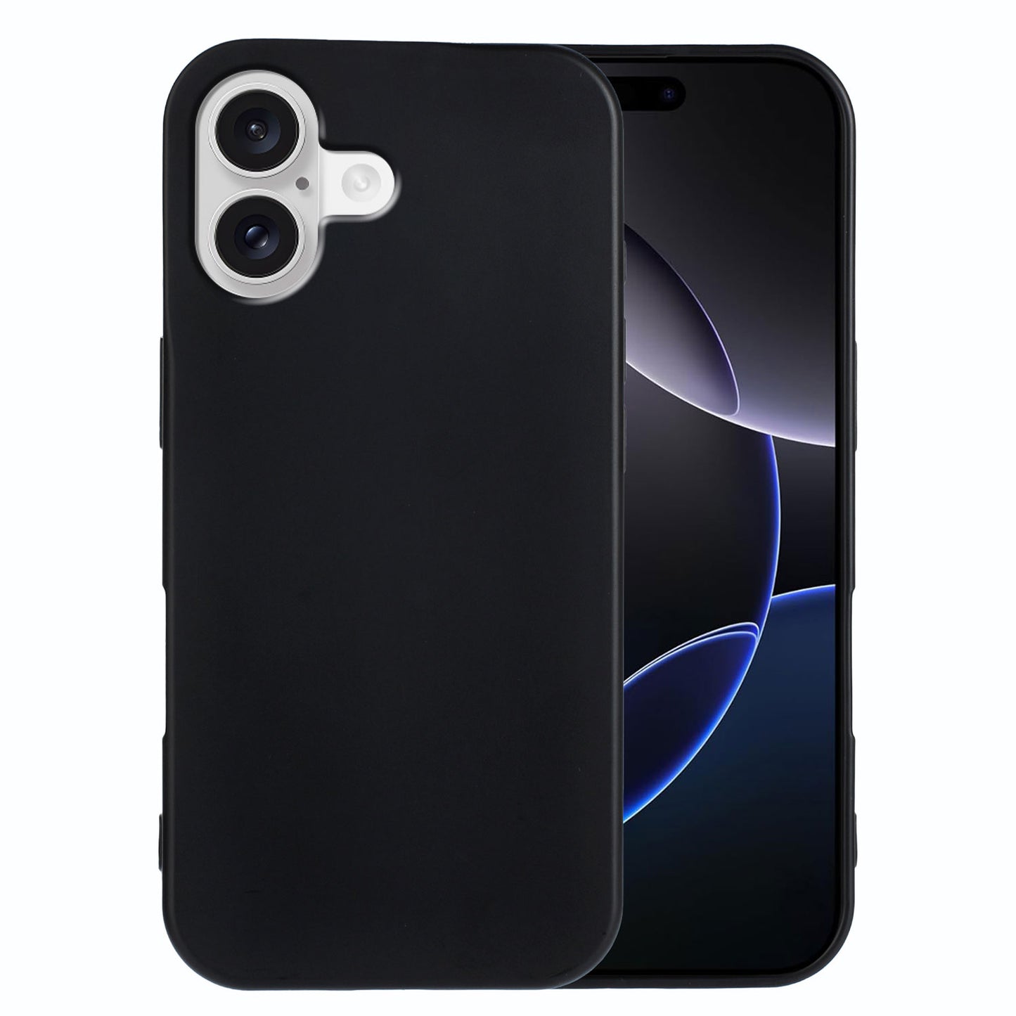 For iPhone 17 TPU Case Soft Matte Anti-fingerprint Phone Back Cover - Black