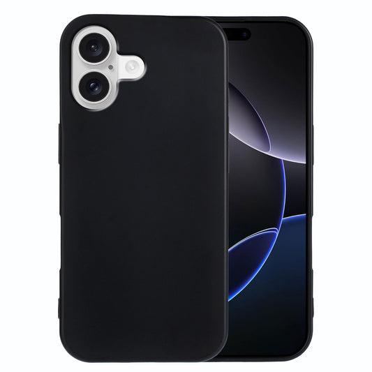 For iPhone 17 TPU Case Soft Matte Anti-fingerprint Phone Back Cover - Black