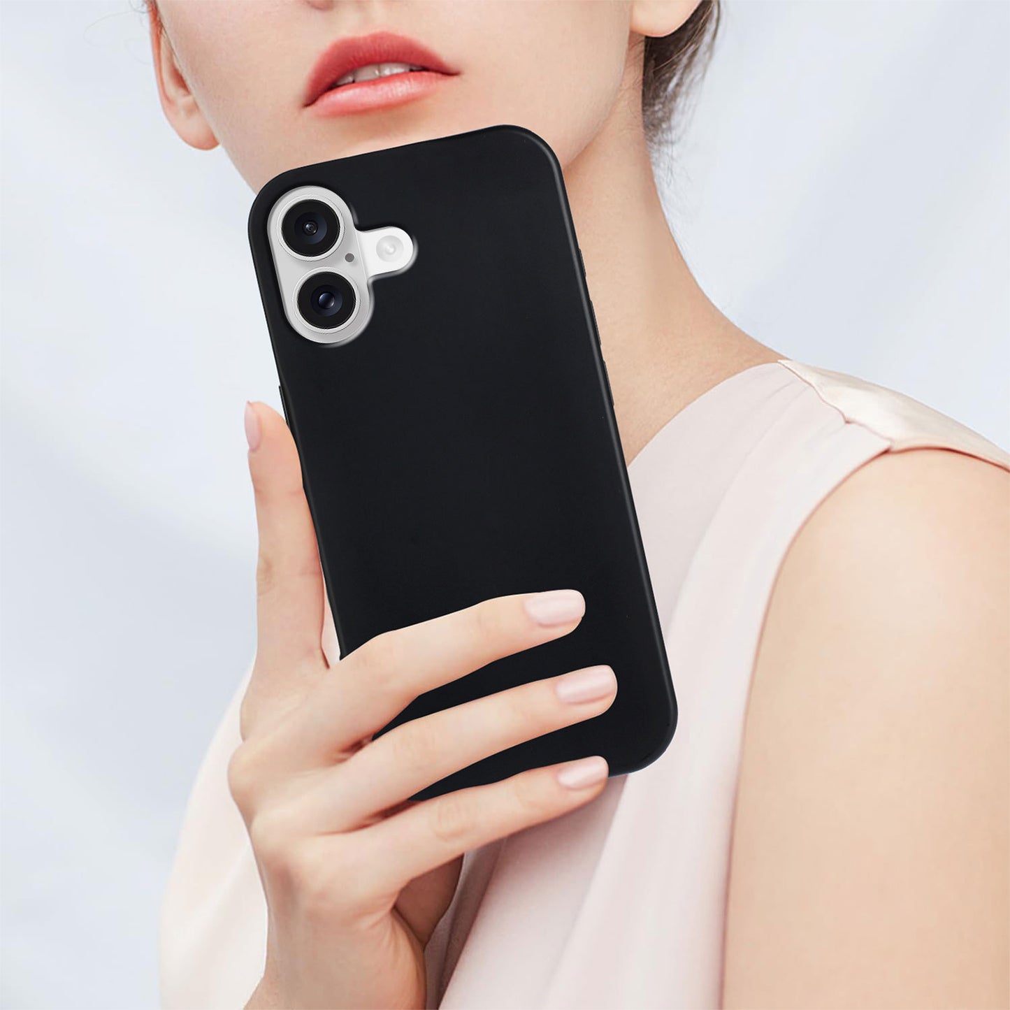For iPhone 17 TPU Case Soft Matte Anti-fingerprint Phone Back Cover - Black
