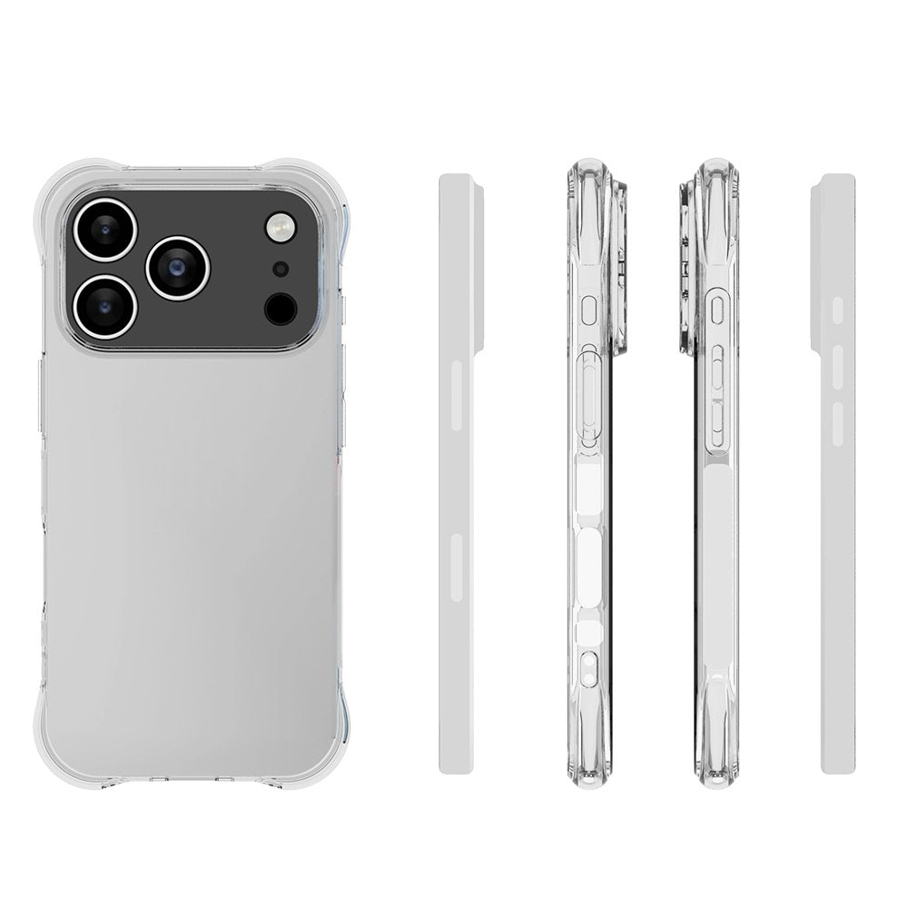 For iPhone 17 Pro TPU Case WANLONFENG WL2 Series 2.0mm Phone Cover with 2Pcs Tempered Glass Films - Transparent