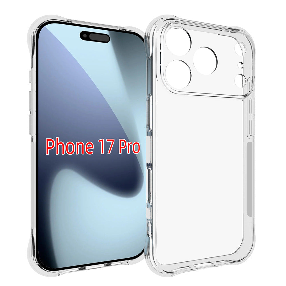For iPhone 17 Pro TPU Case WANLONFENG WL2 Series 2.0mm Phone Cover with 2Pcs Tempered Glass Films - Transparent