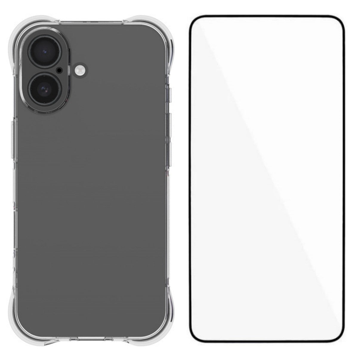 For iPhone 17 Case WANLONFENG WL Series 2.0mm TPU Phone Cover with Tempered Glass Film - Transparent