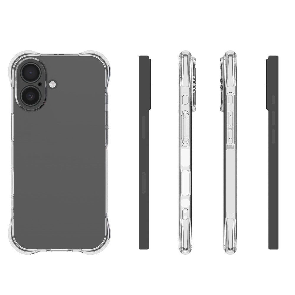 For iPhone 17 Case WANLONFENG WL Series 2.0mm TPU Phone Cover with Tempered Glass Film - Transparent