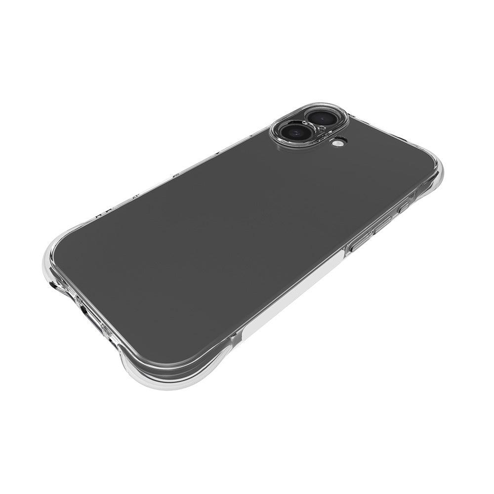 For iPhone 17 Case WANLONFENG WL Series 2.0mm TPU Phone Cover with Tempered Glass Film - Transparent