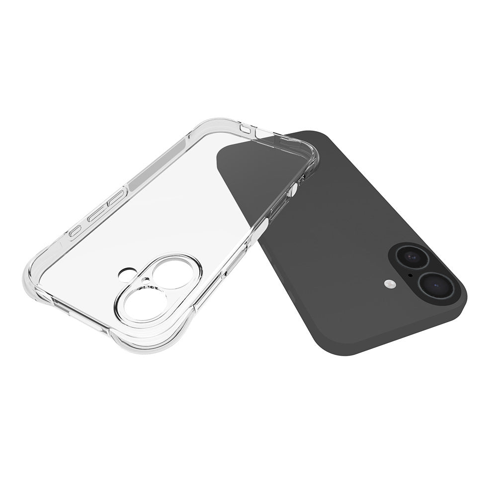 For iPhone 17 Case WANLONFENG WL Series 2.0mm TPU Phone Cover with Tempered Glass Film - Transparent