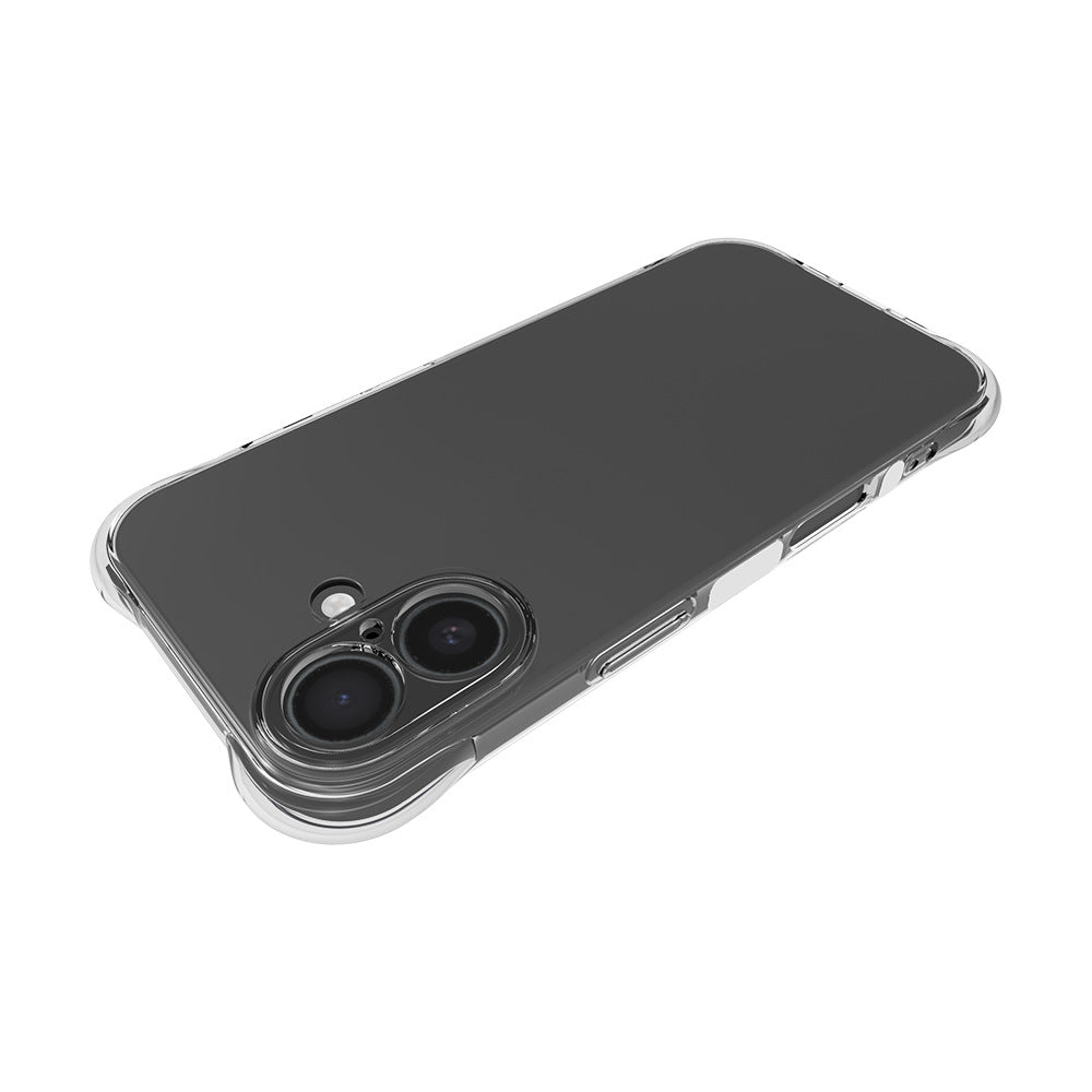 For iPhone 17 Case WANLONFENG WL Series 2.0mm TPU Phone Cover with Tempered Glass Film - Transparent