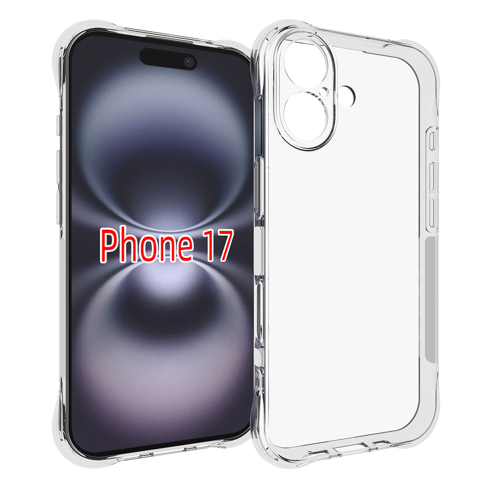 For iPhone 17 Case WANLONFENG WL Series 2.0mm TPU Phone Cover with Tempered Glass Film - Transparent