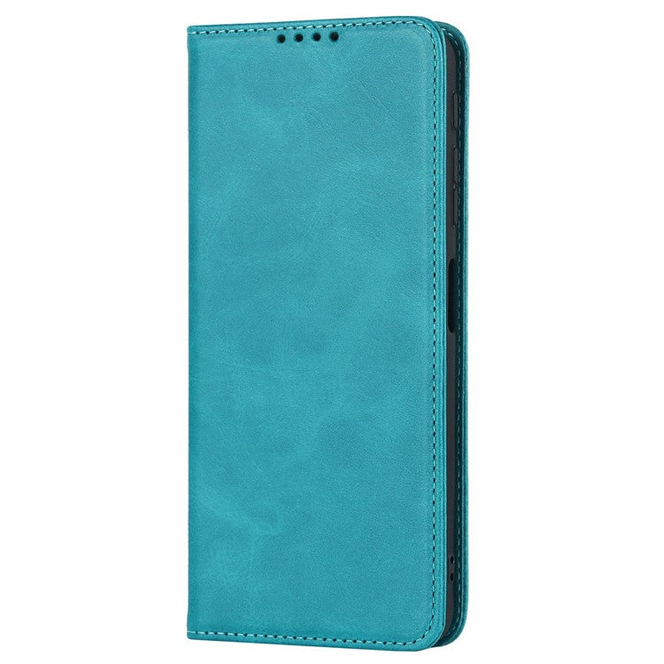 PU Leather Protective Case for Motorola Moto G52j 5G, Calf Texture Magnetic Auto Closing Shell Phone Stand Wallet Cover - Sky Blue