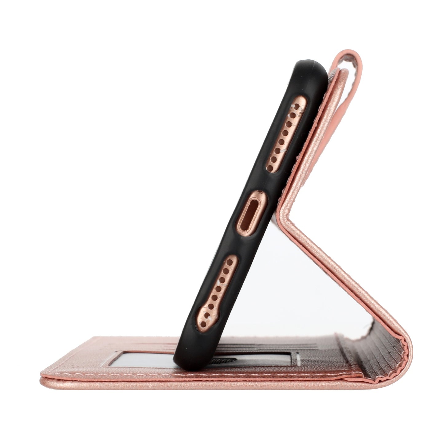 For iPhone 17 Pro Phone Cases Mandala Flower Leather Wallet Mobile Cover with Strap - Rose Gold