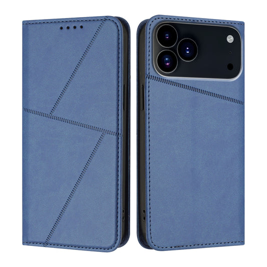 For iPhone 17 Pro Wallet Case Magnetic Closure Leather Flip Phone Cover with Stand - Royal Blue