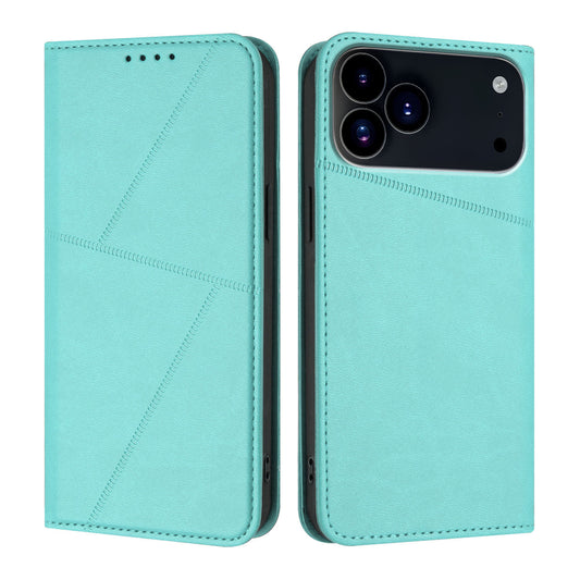 For iPhone 17 Pro Wallet Case Magnetic Closure Leather Flip Phone Cover with Stand - Light Blue