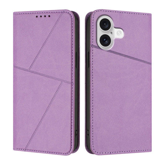 For iPhone 17 Wallet Case Magnetic Closure Leather Flip Phone Cover with Stand - Purple