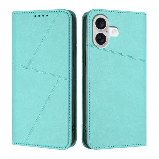 For iPhone 17 Wallet Case Magnetic Closure Leather Flip Phone Cover with Stand - Light Blue