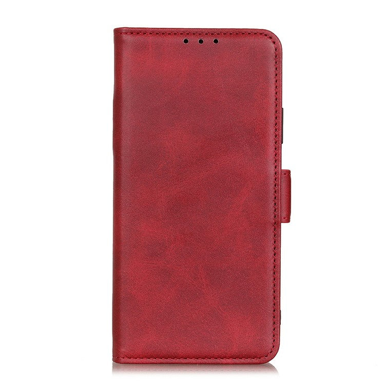 For iPhone 17 Case Stand Cowhide Texture PU Leather Phone Cover - Red